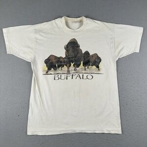 Vintage Buffalo Bills T Shirt Men's 2XL Stampede Graphic Short Sleeve Nature
